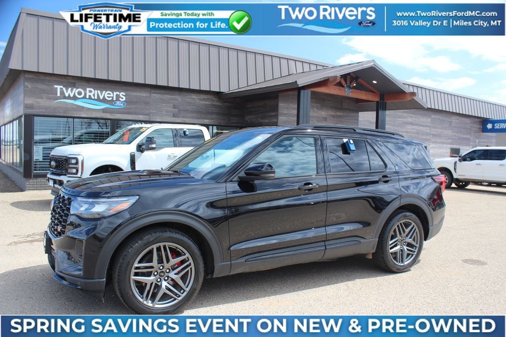 2026 Ford Explorer ST in Agate Black Metallic — front three-quarter view