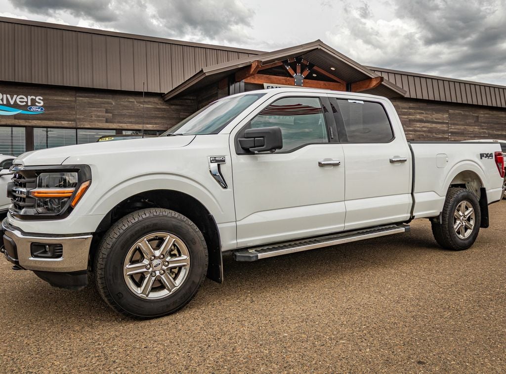 2024 Ford F-150 XLT in Oxford White — front three-quarter view
