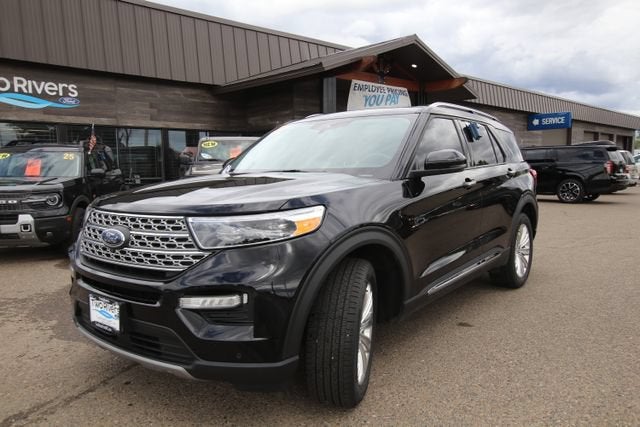 2024 Ford Explorer Limited in Black — front three-quarter view