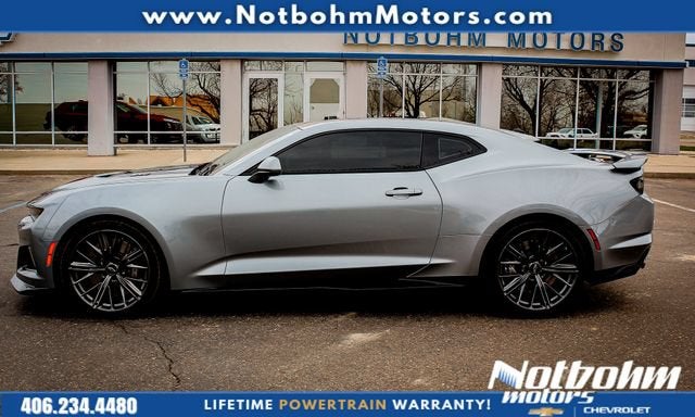 2023 Chevrolet Camaro ZL1 in Sharkskin Metallic — front three-quarter view
