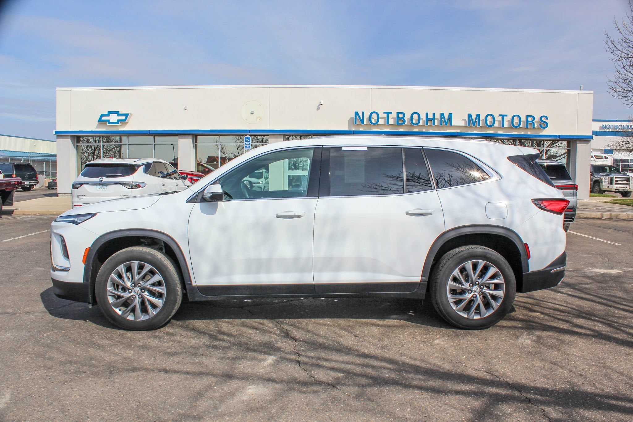 2025 Buick Enclave Preferred in Summit White — front three-quarter view